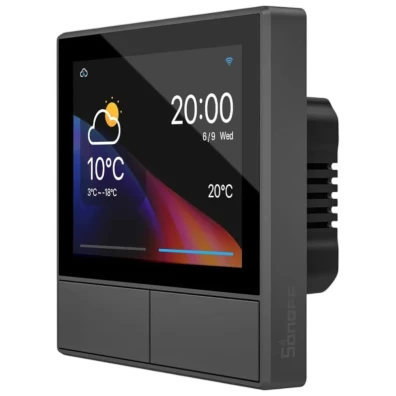 Sonoff NSPanel Negro - Centro de Control Inteligente con Pantalla, Termostato y Sensor Ambiental