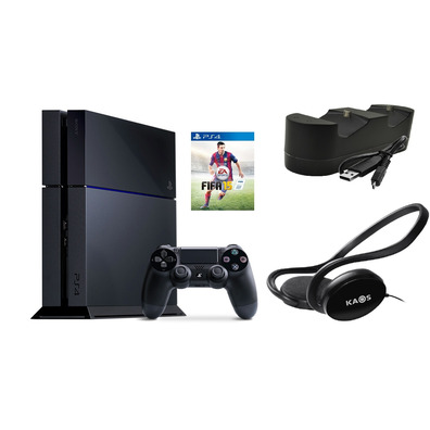 Consola PS4 500GB + FIFA 15 + cargador dual + auriculares