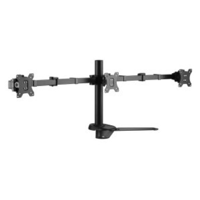 SOPORTE DE MESA CON BASE EQUIP 650125 - Soporte para 3 Pantallas 13"-27", Doble Brazo, VESA Standard Hasta 8KG