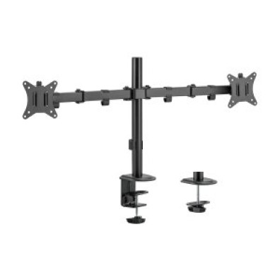 SOPORTE DE MESA PARA 2 PANTALLAS 17"-32" EQUIP 650157 INCLINABLE Y GIRATORIO 360° VESA MÁXIMO