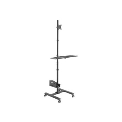 Soporte de Suelo con Ruedas para Pantalla 17"-32" y CPU Equip 650171 - VESA 100x100