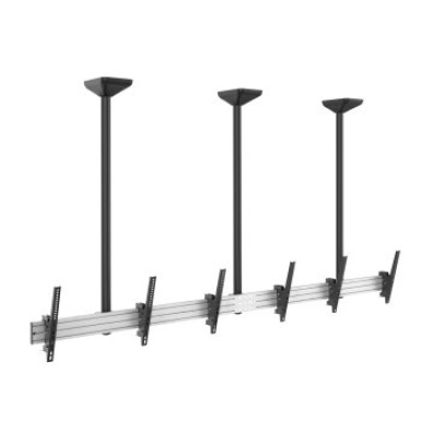 SOPORTE DE TECHO PROFESIONAL INCLINABLE PARA 3 PANTALLAS 45"-50" - EQUIP 650374 MAX. 50KGS POR PANTALLA