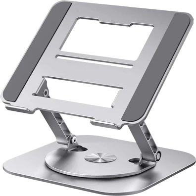Soporte Giratorio LS928 de Aluminio Plata para Tablet y Ordenador Portátil - CROCOCASE