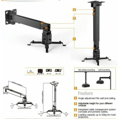 Soporte para Proyector Equip 430-650 mm hasta 20 kg para Techo o Pared