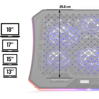 Soporte Refrigerante Spirit of Gamer Airblade 1200 Portátiles 19''