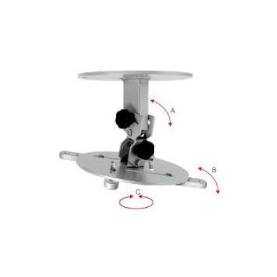 Techo para Proyector OMB Monoprojector - Soporte Orientable +-30º, Giro 360º, 15kg - Plata