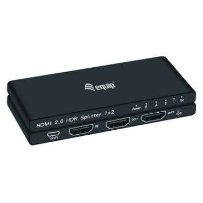 SPLITTER HDMI 2.0 ULTRASLIM 2 PUERTOS EQUIP - Compartir Señales HDMI en 2 Pantallas