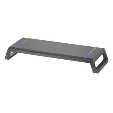 Soporte de Sobremesa Mars Gaming MGS-ONE Black - Ajustable para 1 Pantalla - 3 Tamaños - USB 2.0 E