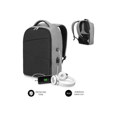 MOCHILA ANTIRROBO SECURE V2 AP 16'' GRIS SUBBLIM