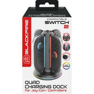 BLACKFIRE QUAD CHARGING DOCK JOY-CON CONTROLLERS LED RGB