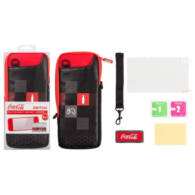 KIT 3 EN 1 BAG + SCREEN PROTECTOR + GAME CASE COCA-COLA