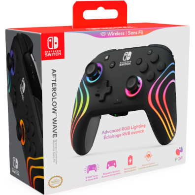 PDP AFTERGLOW WAVE WIRELESS CONTROLLER BLACK (NEGRO)