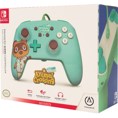POWER A ENHANCED WIRED CONTROLLER ANIMAL CROSSING TOM NOOK