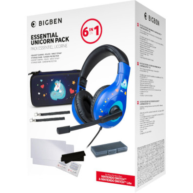 BIGBEN ESSENTIAL UNICORN PACK 6&1(FUNDA/2 PROTEC PANTALLA/HEADSET/CAJA JUEGOS/2 CORREAS) (LITE/OLED)
