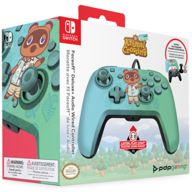 PDP FACEOFF WIRED CONTROLLER+AUDIO WIRED CONTROL ANIMAL CROSSING NEW HORIZON TOM NOOK ( SWITCH 2 )