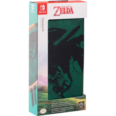 POWER A PROTECTION KIT VERDE THE LEGEND OF ZELDA (FUNDA/GAMUZA/PROTECTOR)