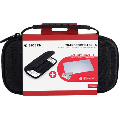 BIGBEN TRANSPORT CASE-S BLACK (NEGRO) FUNDA + CRISTAL TEMPLADO (LITE)