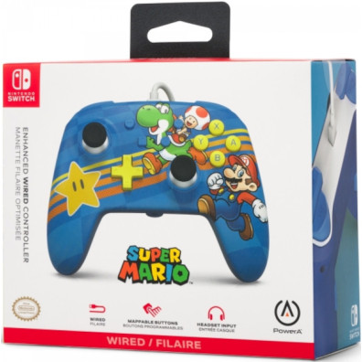 POWER A ENHANCED WIRED CONTROLLER SUPER MARIO MUSHROOM KINGDOM (SWITCH/OLED)