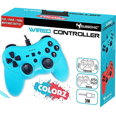 SUBSONIC WIRED CONTROLLER COLORZ NEON BLUE