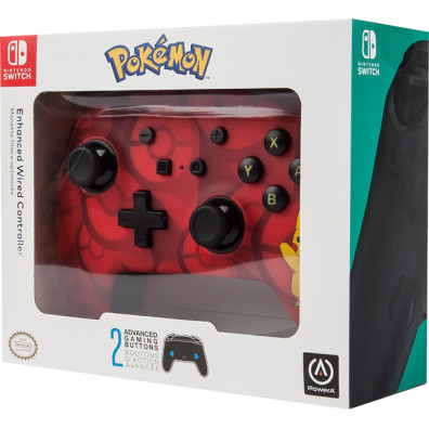 POWER A ENHANCED WIRED CONTROLLER ROJO POKEMON PIKACHU