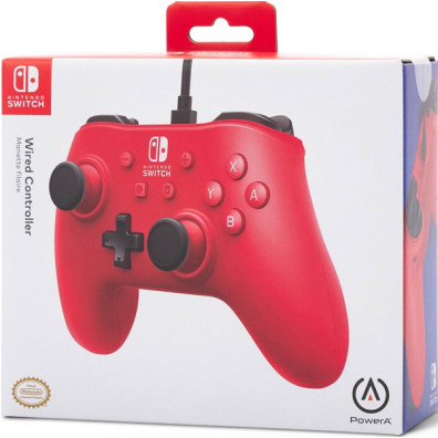 POWER A WIRED CONTROLLER RASPBERRY RED (ROJO FRAMBUESA)