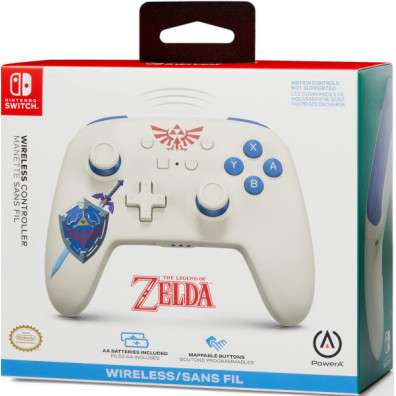 POWER A WIRELESS CONTROLLER ZELDA SWORN PROTECTOR (WHITE/BLANCO)