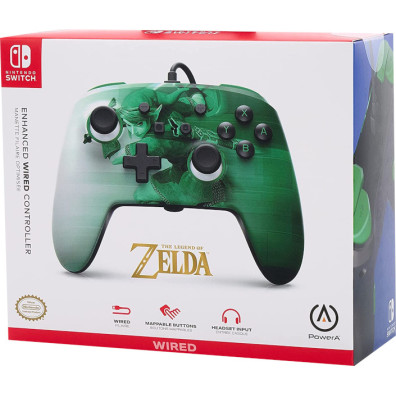 POWER A ENHANCED WIRED CONTROLLER  THE LEGEND OF ZELDA HEROIC LINK