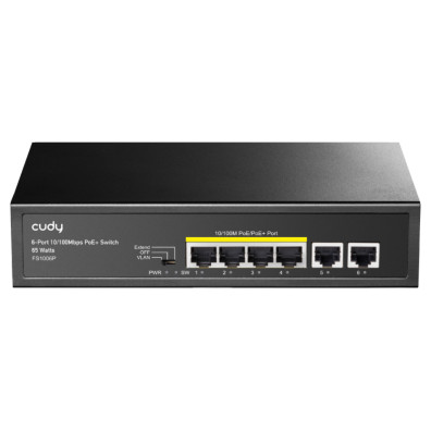 SWITCH CUDY 6-PORT 10/100M POE+ SWITCH 60W