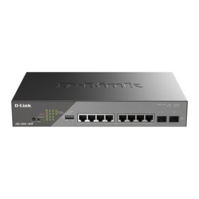SWITCH GESTIONABLE D-LINK POE+POE++ 30W 8X10/100/1000 Mbps + 2G SFP - DSS-200G-10MP/E
