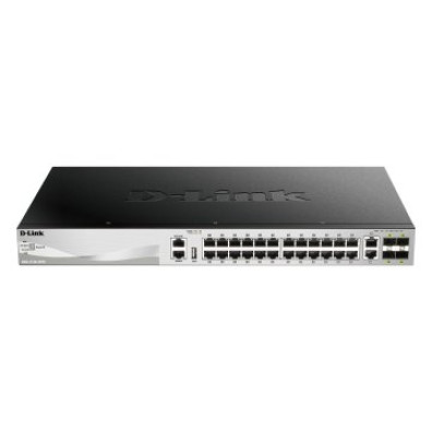 Switch Gestionable D-Link Stackable DGS-3130-30TS/E L3 - 24P Gigabit + 2P 10G + 4P 10G SFP+