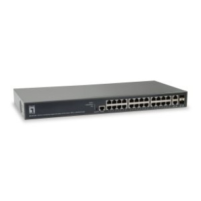 Switch Gestionable LevelOne L3 GEP-2681 26P 24xGb PoE 2x RJ45/SFP 185W