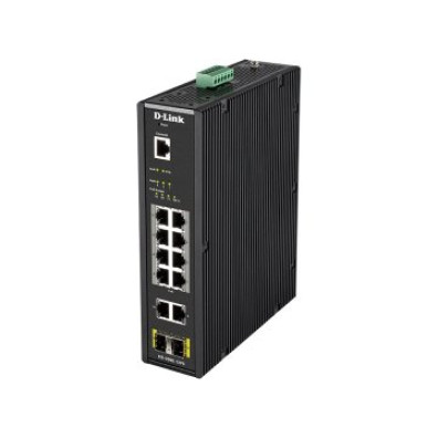 SWITCH INDUSTRIAL D-LINK DIS-200G-12PS - 8P POE + 2P GIGA, 2P SFP, CARRIL DIN VLAN QoS IGMP