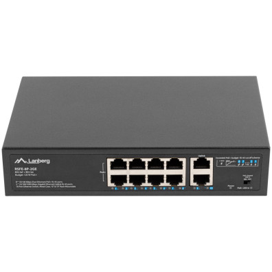 Switch LANBERG 10 Puertos RSFE-8P-2GE-120