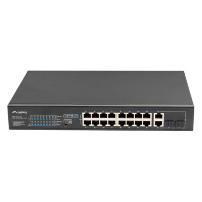 SWITCH LANBERG 18 PTOS 100MB 16xPOE+/2x GBIT ETHER 250W RACK 19"
