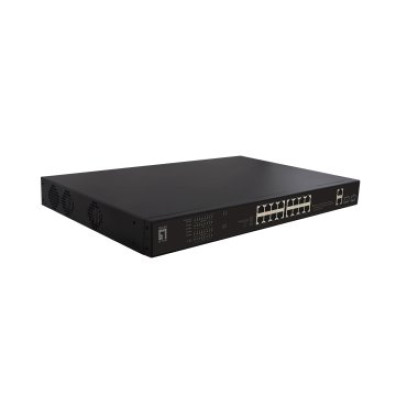 Switch Level One no gestionable 16P 10/100 PoE 270W + 2 Gigabit + 2 SFP