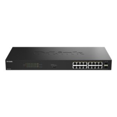 Switch No Gestionable D-Link DGS-1018P/E 16P Giga POE+(240W)+2P SFP