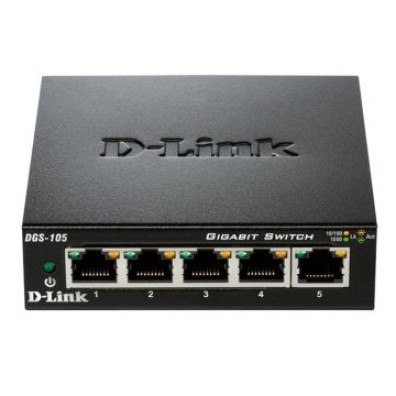 Switch No Gestionable D-Link DGS-105 5P Giga Carcasa Metal - IPTV Sobremesa
