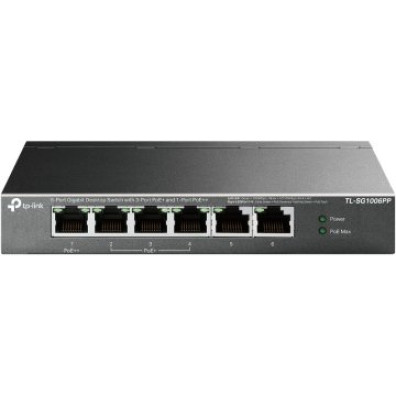 Switch no gestionable TP-LINK SG1006PP 6P 10/100/1000 Mbps POE+ y POE++ (64W) - SOBREME