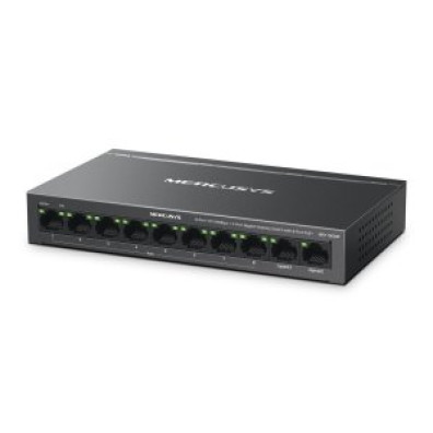 Switch POE+ no gestionable Mercusys MS110CMP 10P 100Mbps 10xRJ45 8xPoE+ 2xGbps 65W 250m
