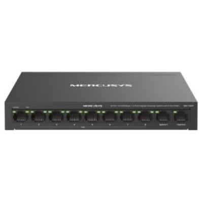 Switch PoE+ No Gestionable Mercusys MS110CP 10P 8xRJ45 100Mbps PoE+ 2xGbps 65W 250m
