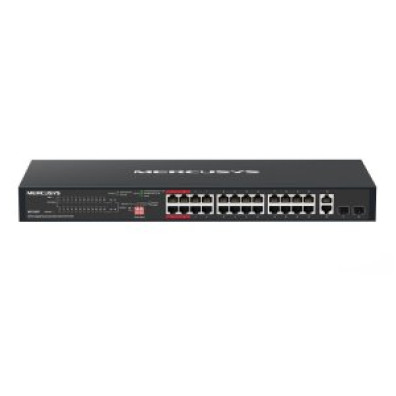 Switch Mercusys MS128GP POE+ No Gestionable 28P 1Gb 24xPoE+ 28xRJ45 2xSFP Gb 295W