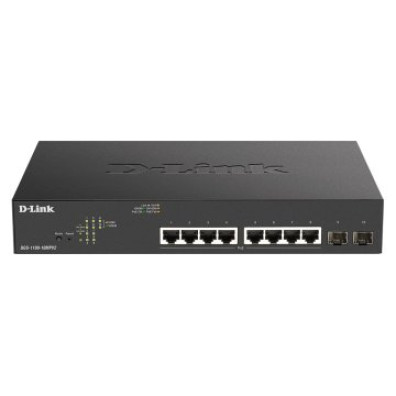 Switch D-Link Semigestionable 8P Giga PoE (130W) + 2P Giga Combo Rack - Modelo DGS-1100-10MPV2/E