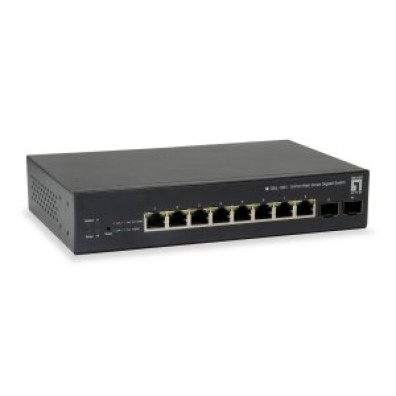 Switch Semigestionable Level One GEP-1051 - 10P 8xGb PoE 2xGb SFP 70W Carcasa Metálica