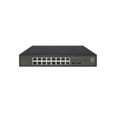Switch Semigestionable Level One Hilbert 16P Giga con Carcasa Metálica + 2P SFP Giga