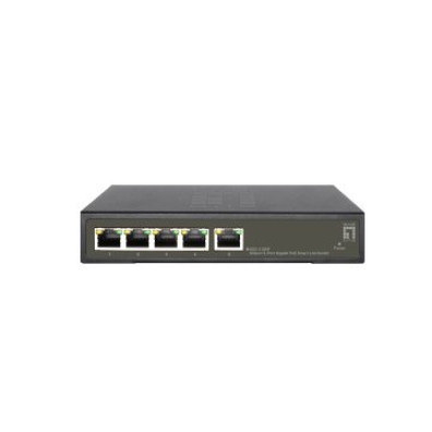 Switch Semigestionable Level One Hilbert 4P POE 10/100/1000 60W + 1P 10/100/1000 en Carcasa Metálica