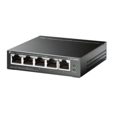 Switch Semigestionable TP-Link SG105MPE con 5 Puertos Gigabit, 4 Puertos PoE+, Total PoE+ 120W, Carcasa Metálica
