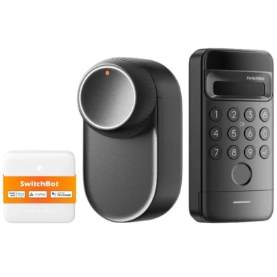 Cerradura inteligente SwitchBot Ultra 3 en 1 con panel de control Hub Mini Matter y teclado Vision