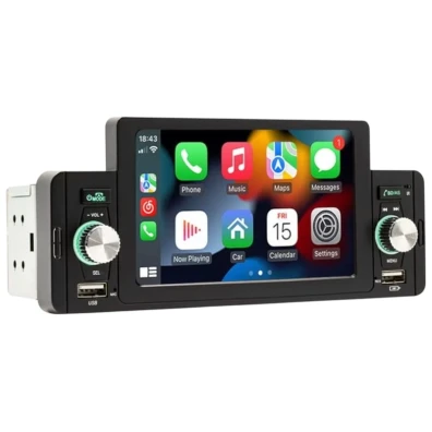 Autoradio 1 DIN Bluetooth/Carplay/Android Auto Inalámbrico/USB Negro 160W 5 pulgadas