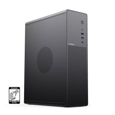 CAJA COOLBOX MICROATX SLIM PCT100-0 USB-C 3.2 GEN1 FULL METAL