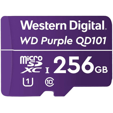 Tarjeta de memoria MicroSD Western Digital purple QD101 256GB XC Clase 10